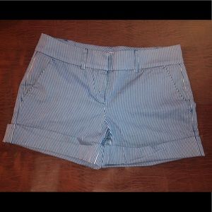 White & Blue Stripped Shorts